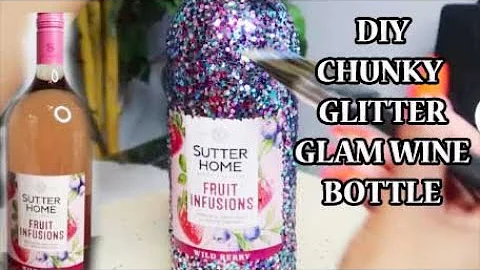 DIY CHUNKY GLITTER WINE BOTTLE- HOUSEWARMING GIFT IDEA- HOW TO SEAL GLITTER USING LIQUID GLASS