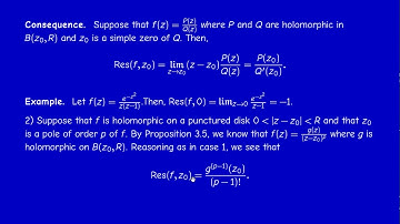 M3304 - Holomorphic functions - Chapter 3 - Section 3.2 - The residue theorem