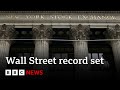 Wall Street traders celebrate new stock market record | BBC News