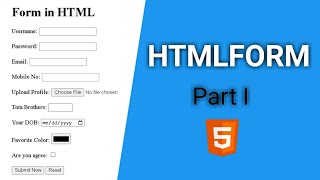 HTML form tutorial for beginners in Hindi | Input types 🚀 [part I] #12