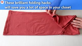 How to Fold a TShirt (SpaceSaving, Brilliant Home Hacks)