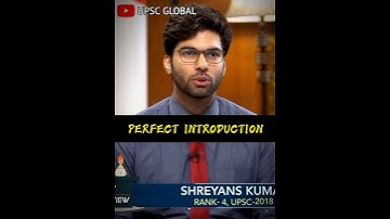 Tell us something about yourself? | UPSC interview Shreyans Kumat #mockinterview #shorts #upscglobal