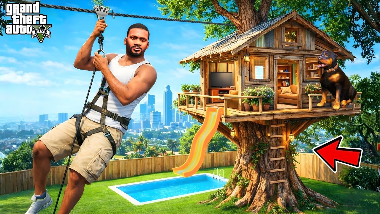 Franklin Building A Tree House For The First Time in GTA 5