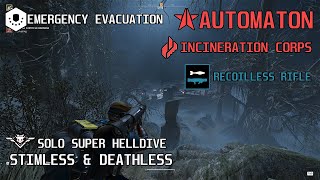 HELLDIVERS 2 Solo - Emergency Evacuation - STIMLESS, DEATHLESS, FULL CLEAR - Incineration Corps