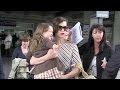 Milla Jovovich and her super cute daughter arriving in Cannes