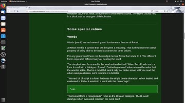 Rebol quick start video - values and datatypes - a clarification