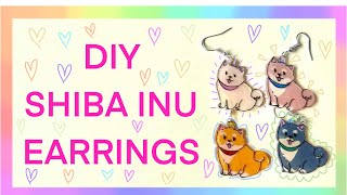 HOW TO MAKE SHIBA INU EARRINGS ? easy shrink plastic tutorial for beginners