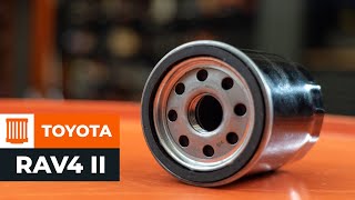 Hvordan bytte oljefilter og motorolje der på TOYOTA RAV4 II [AUTODOC-VIDEOLEKSJONER]