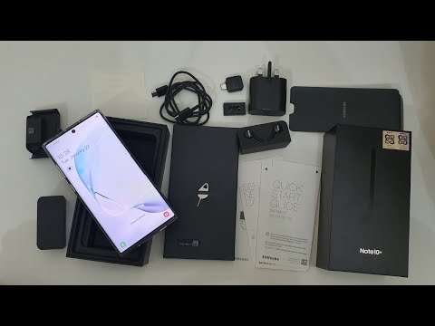 فتح علبة واستعراض محتويات صندوق جالاكسي نوت ١٠ بلس Galaxy Note 10+ plus