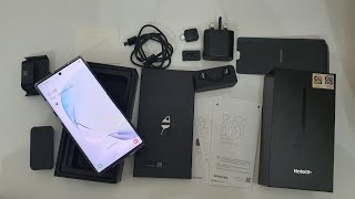 فتح علبة واستعراض محتويات صندوق جالاكسي نوت ١٠ بلس Galaxy Note 10+ plus