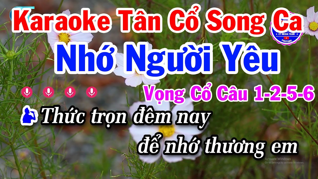 Karaoke Tân Cổ Nhớ Người Yêu Song Ca | Vọng Cổ Câu 1-2-5-6