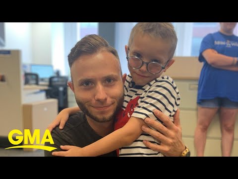 7-year-old boy meets his bone marrow donor from Germany l GMA Digital