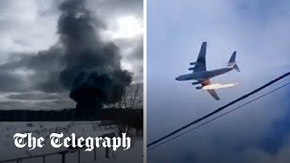 video: Russian military plane crashes on takeoff