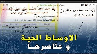 علوم طبيعية الثانية متوسط تطبيق على الاوساط الحية و عناصرها