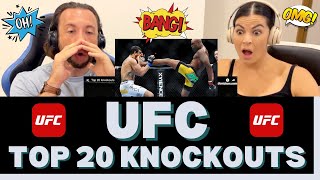 The UFC's Top 20 Knockouts Reaction Video - SOME OF THESE KICKS SEND THEM TO ANOTHER UNIVERSE!