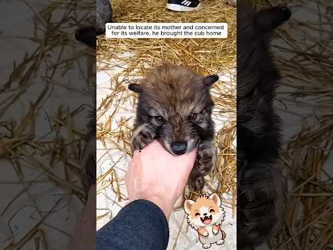 The man found a wolf cub alone and then raised it #shorts
