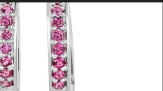 1/2ct Created Ruby Huggy Hoop Earrings - SuperJeweler.com