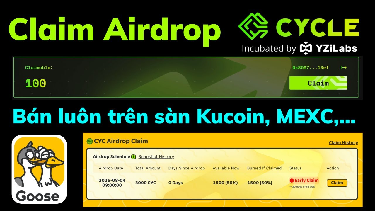 Claim Airdrop Cycle Network - Bán luôn trên sàn