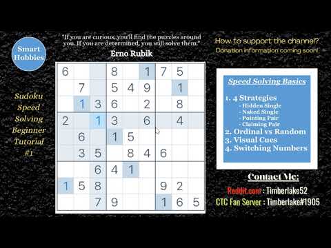 Sudoku Speed Solving Tutorial - Part 1 of 3