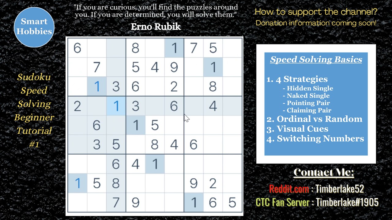 Sudoku Speed Solving Tutorial - Part 1 of 3