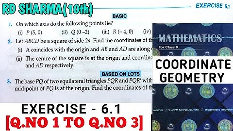RD SHARMA CLASS 10 COORDINATE GEOMETRY EXERCISE -6.1 [Q.NO 1 TO 3] MATH FEAR | CHAPTER 6 | CBSE