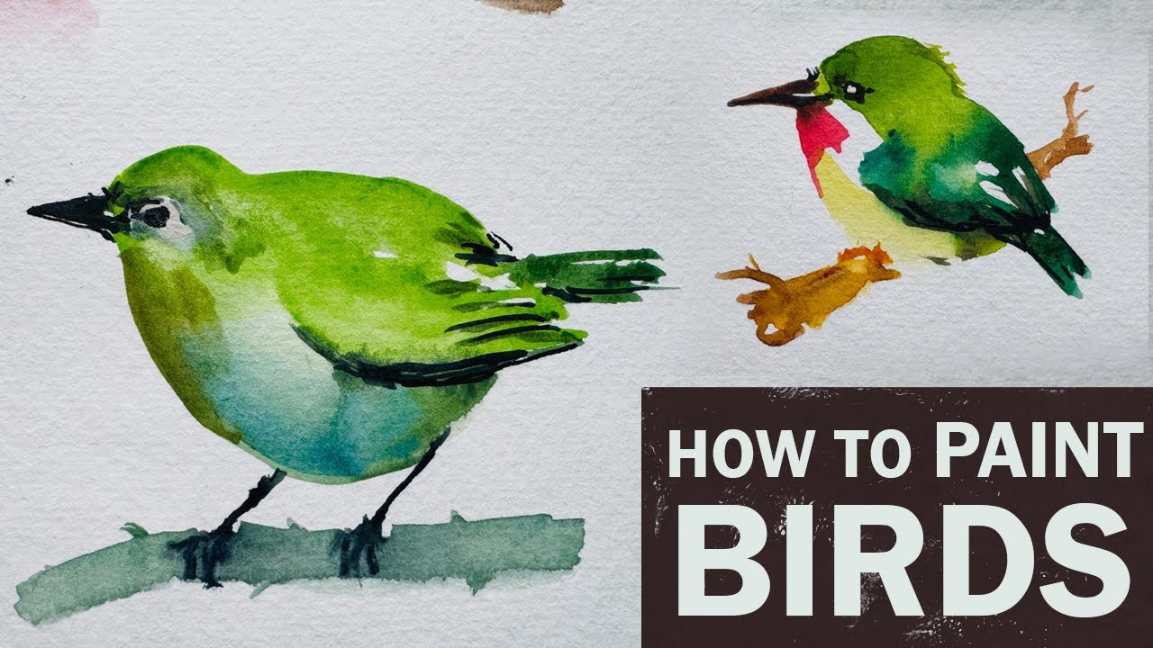 Watercolour painting | how to paint birds | tutorial |techniques - YouTube