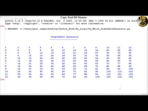 How to Create a Formatted Multiplication Table using While Loop in Python