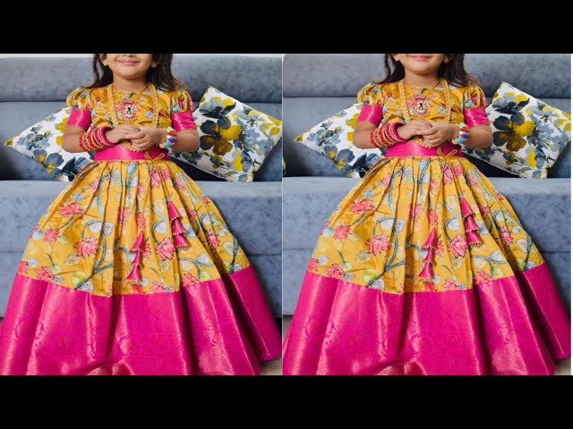 Convert old sari into anarkali dress ideas - Simple Craft Idea
