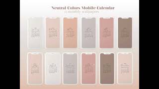 2023 Neutral Colors Monthly Digital Calendar, iPhone Wallpapers, Downloadable Minimalist Calendar screenshot 2