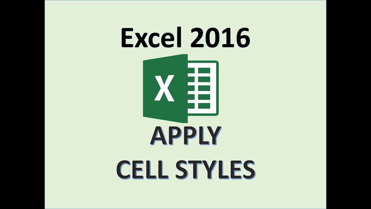 Excel 2016 - Cell Styles - How To Apply Input Format Cells Style Tutorial In Heading Calculation Ms