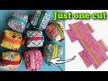 SUPER EASY 😍 Just one cut Pouch making👛/ Pouch cutting and stitching/Makeup pouch/ Storage organiser