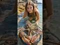 Catching Giant Lobsters… Then Cooking Them 🔥🦞 #junglecooking #wildlife #shorts