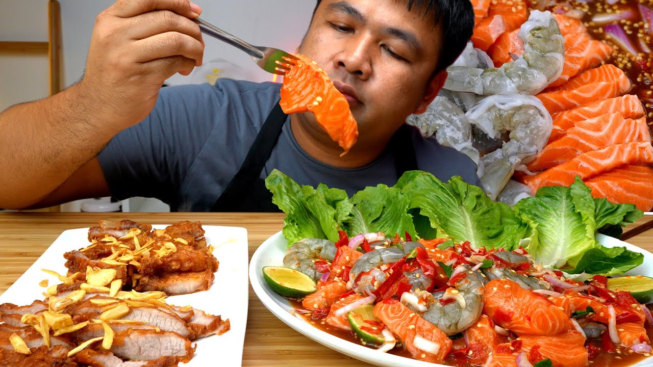 ยำแซลมอนกุ้งสด After Yum สูตรอาฟเตอร์ยำ ทำกินเองง่ายๆ : BANKII