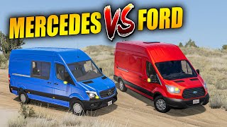 TRANSİT VS SPRİNTER // TİCARİ KAPIŞMA // ABSÜRT DENEY // BeamNG.drive // Diy steering wheel set screenshot 4