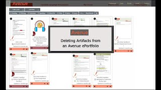 How to Delete Artifacts in an Avenue.ca ePortfolio