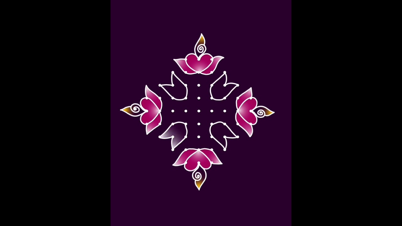 simple and unique rangoli designs. 9 x 3 muggulu designs. mandala drawing