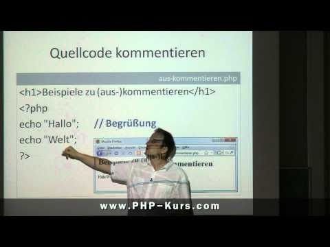 PHP Quellcode aus- bzw. kommentieren - Fehler in PHP eingrenzen - http://www.PHP-Kurs.com
