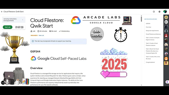 [NEW2025]Cloud Filestore: Qwik Start | #GSP244 | #qwiklabs | Lab Solution | Google Cloud Arcade 2025