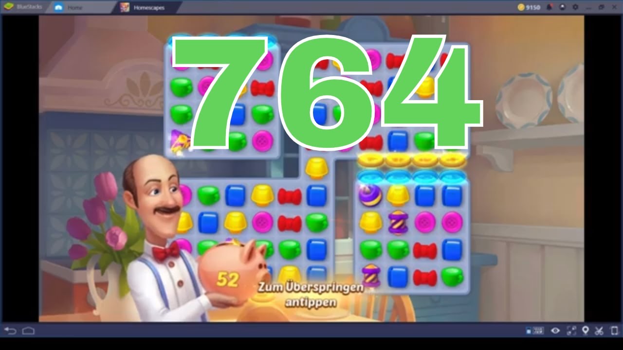 💖 Homescapes Level 764 💖 ️+Rainbow Ball, + Bomb (DrachenflugEvent) ️