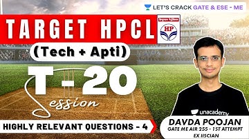 Target #HPCL (Tech + Aptitude) | T-20 session | Highly Relevant Questions (Part 4) | Davda Poojan