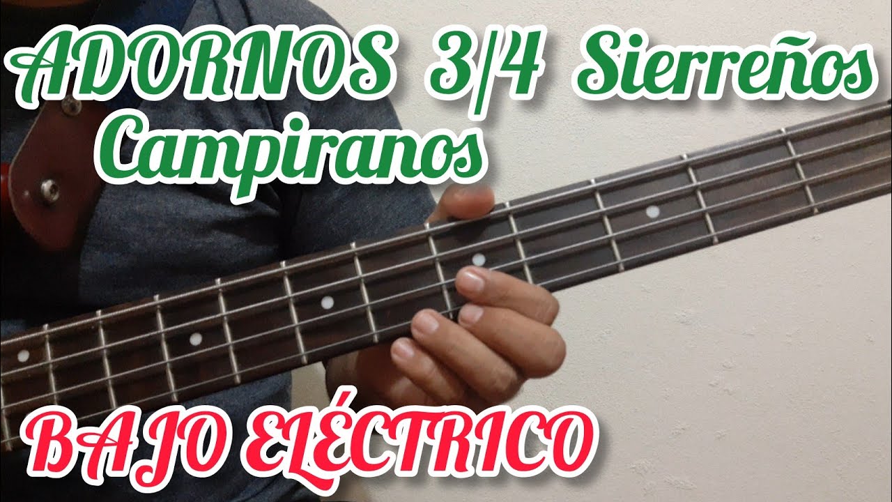 Cómo tocar ADORNOS 3/4, Sierreños - Campiranos en bajo Eléctrico / Tutorial Adornos para Corridos