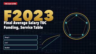 SOA Exam ALTAM Fall 2023 Q6 Final Average Salary TUC Funding Service Table and Mid-Year Retirement