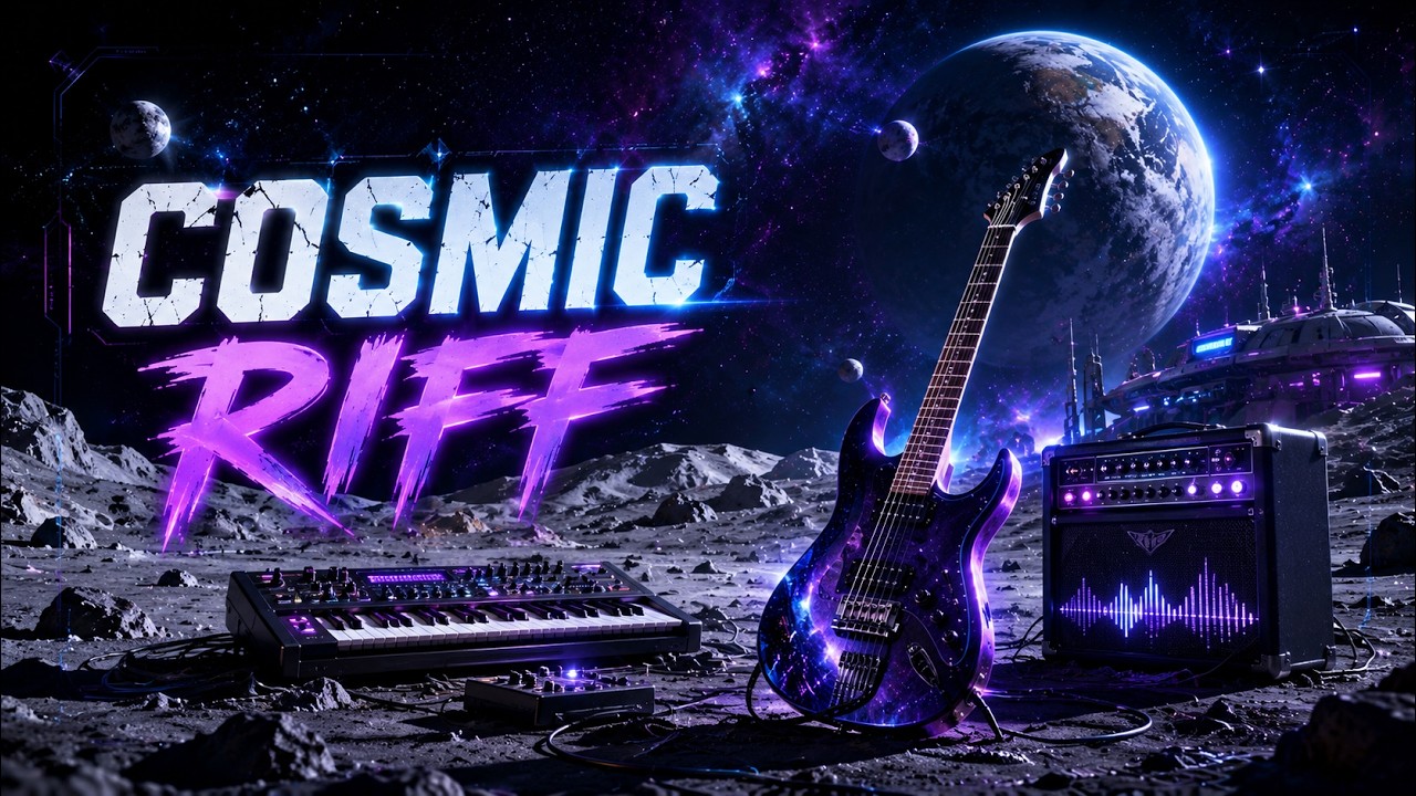 Relaxing Space Rock Guitar | Futuristic Ambient Synth Music