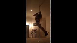 superman to elbow grip shoulder mount to split pole dance trick