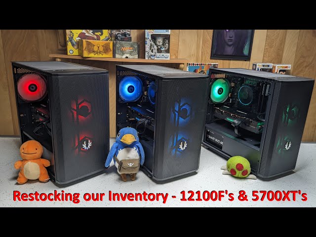 Stocking Up Intel i3 12100F & RX 5700 XT Builds - YouTube