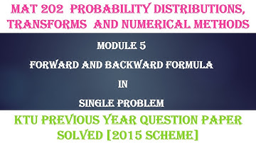 KTU S4 MATHS |MODULE 5 |PREVIOUS YEAR QUESTION PAPER SOLUTIONS| PART 5