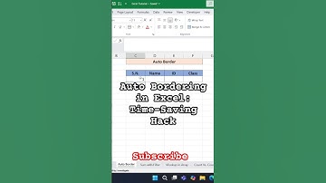 AUTO BORDER in Excel: Time-Saving Hack #shorts