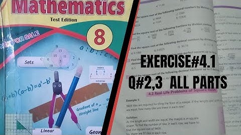Exercise 4.1 Q 2,3 Class 8 Maths Unit 4 square roots and cube roots / Exercise 4.1 division method