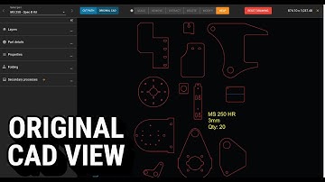 Quoting Laser Cutting Work in ToolBox - Original CAD View