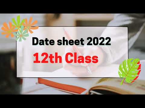 12th class date sheet 2022|bisegrw date sheet for 12th class